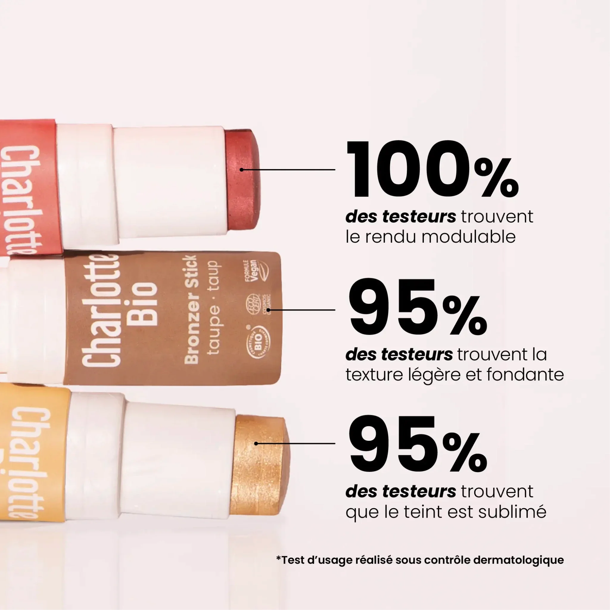 Trio sticks teint : bronzer + blush + highlighter - Image 5