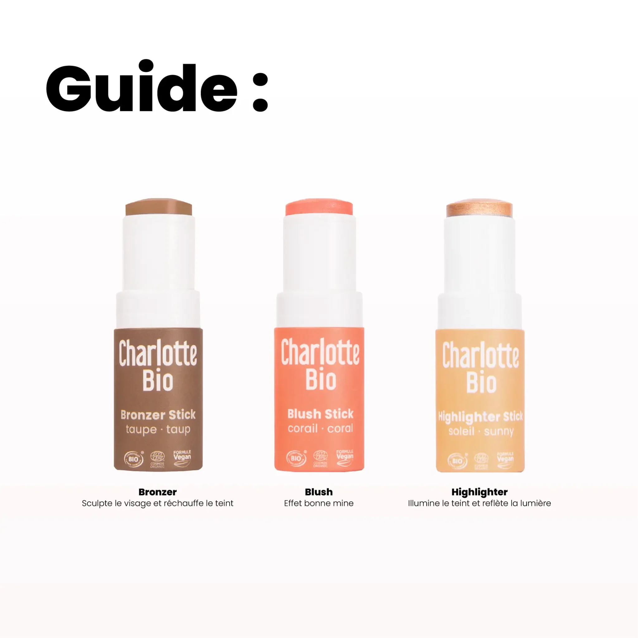 Trio sticks teint : bronzer + blush + highlighter - Image 6